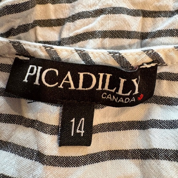 Piccadilly Navy and White Striped Tank Top - Picture 2 of 5